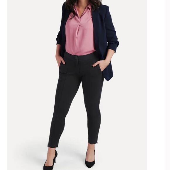 Betabrand Pants - Betabrand Skinny-Leg Cigarette Dress Pant Yoga Pants Side Zip In Black M